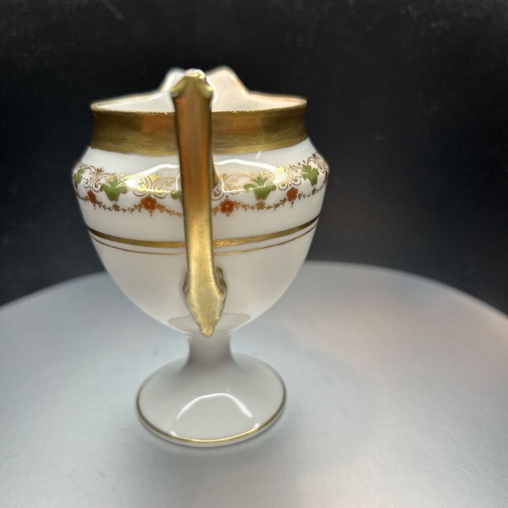 Limoges Porcelain Creamer Pitcher Gold Gilt Rim & Handle - Picture 4 of 9
